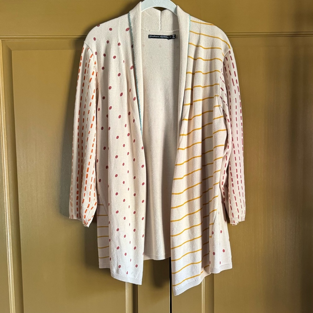 Gudrun Sjoden Shawl Collar Cardi — Size Medium — 100% Cotton — EUC